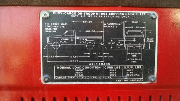 1986 M1008 Pickup - Brush Truck - Image 11
